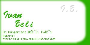 ivan beli business card